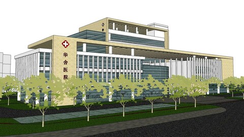 Sketchup City social Building-Hospital -040