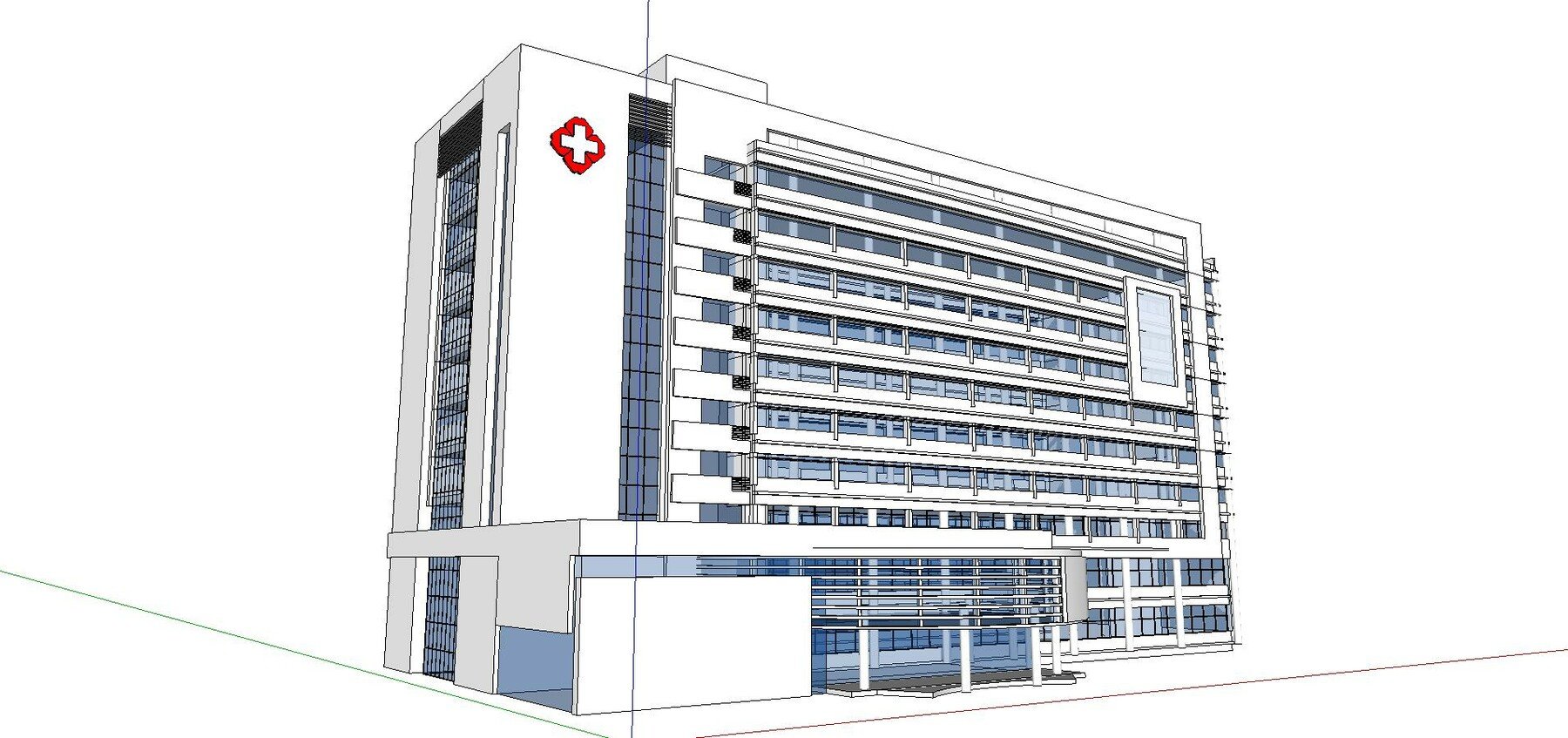 ArtStation - Sketchup City social Building-Hospital -044 | Resources