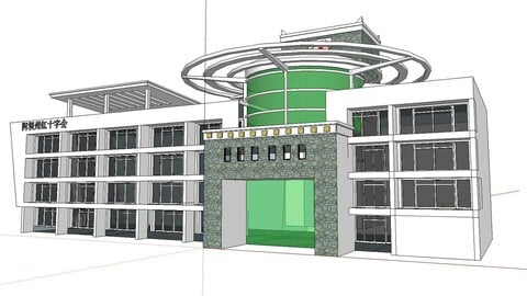 Sketchup City social Building-Hospital -045