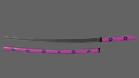 PBR Katana Japanese Sword (Pink) Ver.3