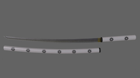 PBR Katana Japanese Sword (White) Ver.3