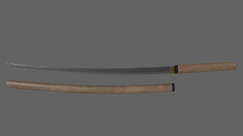 PBR Katana Japanese Sword (LightWood) Ver.3