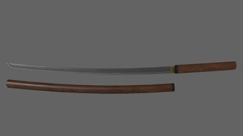PBR Katana Japanese Sword (DarkWood) Ver.3