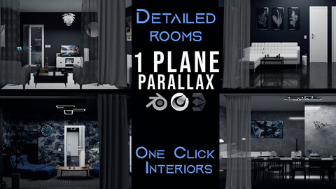 Parallax Detailed Rooms | One Click Interiors | Kpack