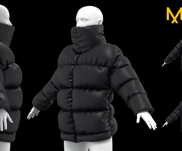 ArtStation - Streetwear Puffer Jacket #023 - Clo 3D / Marvelous