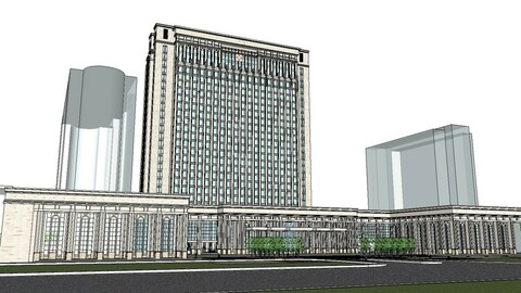 Sketchup City social Building-Hospital -056