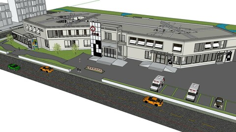 Sketchup City social Building-Hospital -062