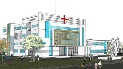 Sketchup City social Building-Hospital -064