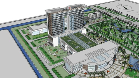 Sketchup City social Building-Hospital -066