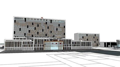 Sketchup City social Building-Hospital -079