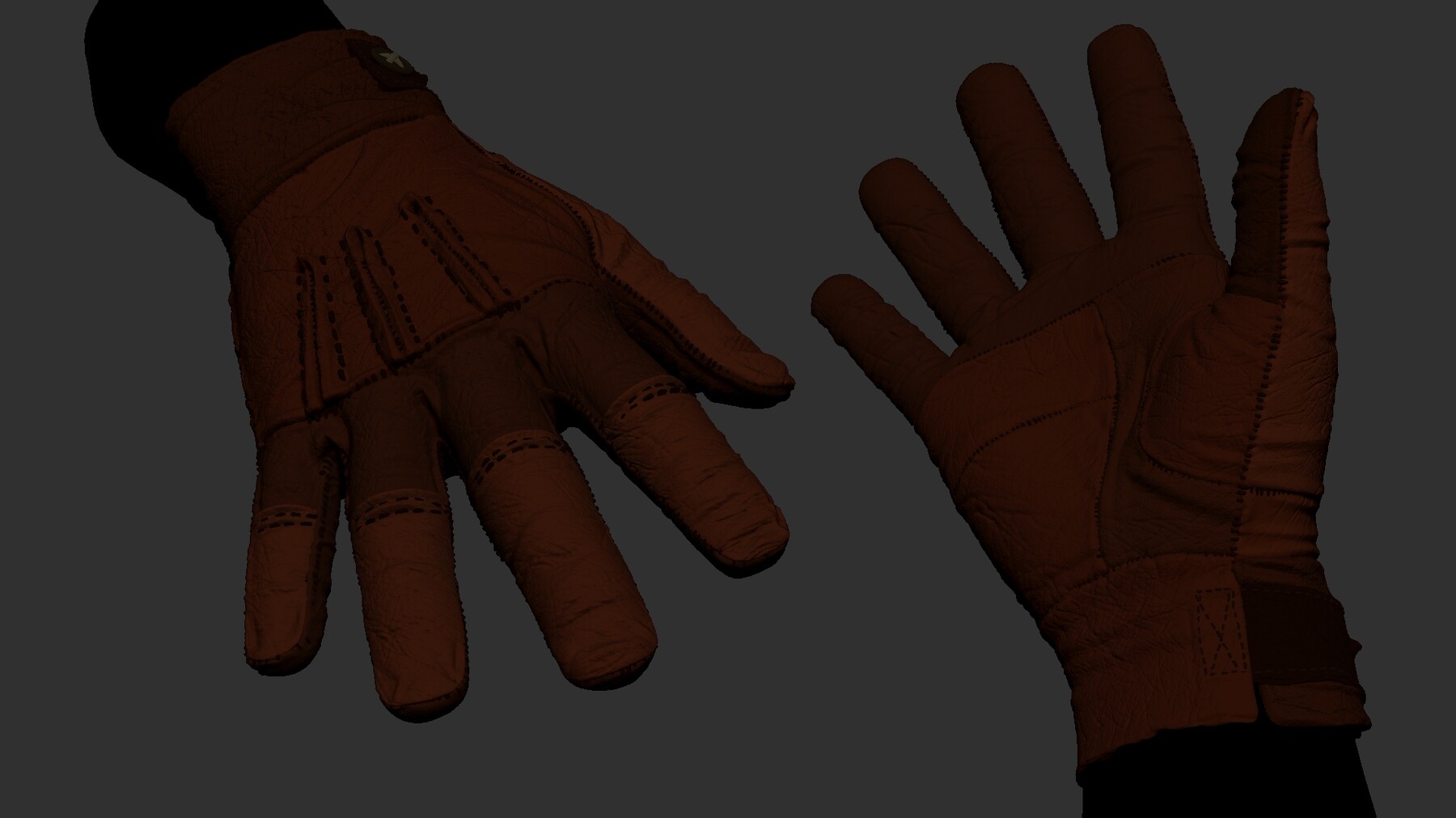 ArtStation - Fingerless leather glove