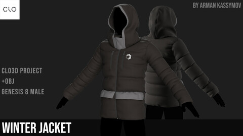 Winter jacket | Marvelous Designer project | + .OBJ