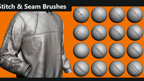 Stitch & Seam Brushes - Zbrush (FREE)