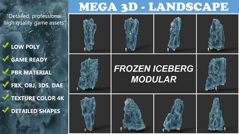 Low poly Frozen Iceberg Modular 211129