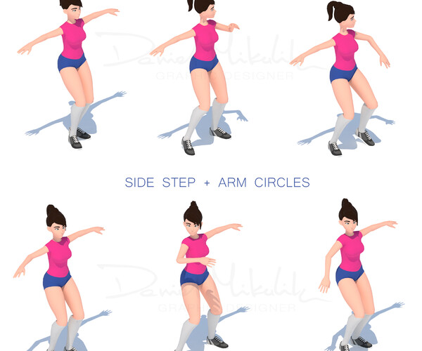 ArtStation - Cartoon Girl Exercise Animation Bundle | Game Assets