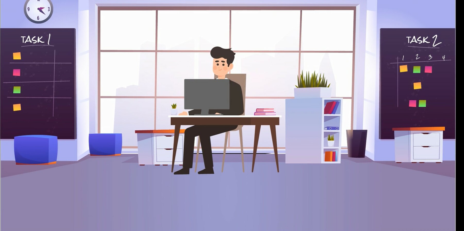 ArtStation - 2d animation of a man working on computer | Resources