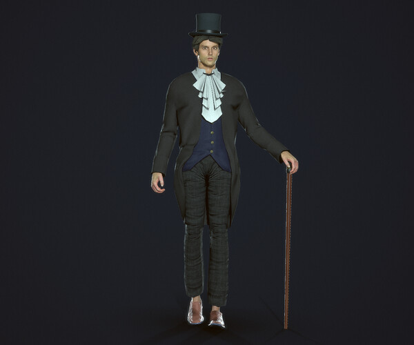 ArtStation - Aristocratic Man Low-poly 3D model | Game Assets