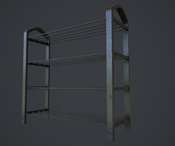 ArtStation Metal Used Shoe Rack Game Assets