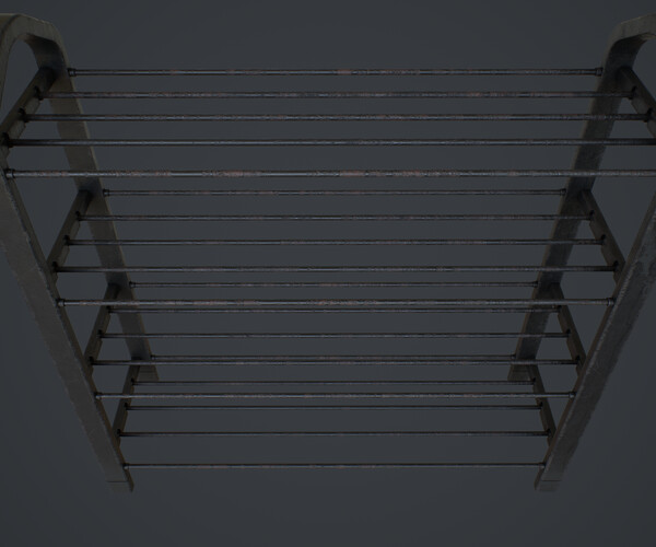 ArtStation Metal Used Shoe Rack Game Assets