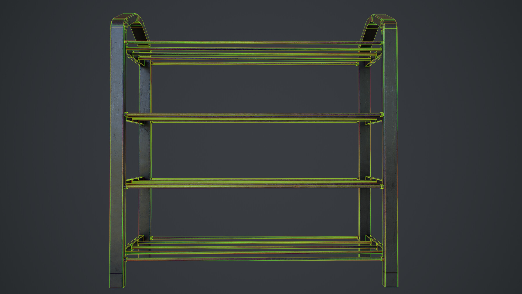 ArtStation Metal Used Shoe Rack Game Assets