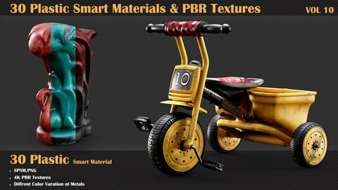 30 Plastic Smart Materials & PBR Textures - VOL 10