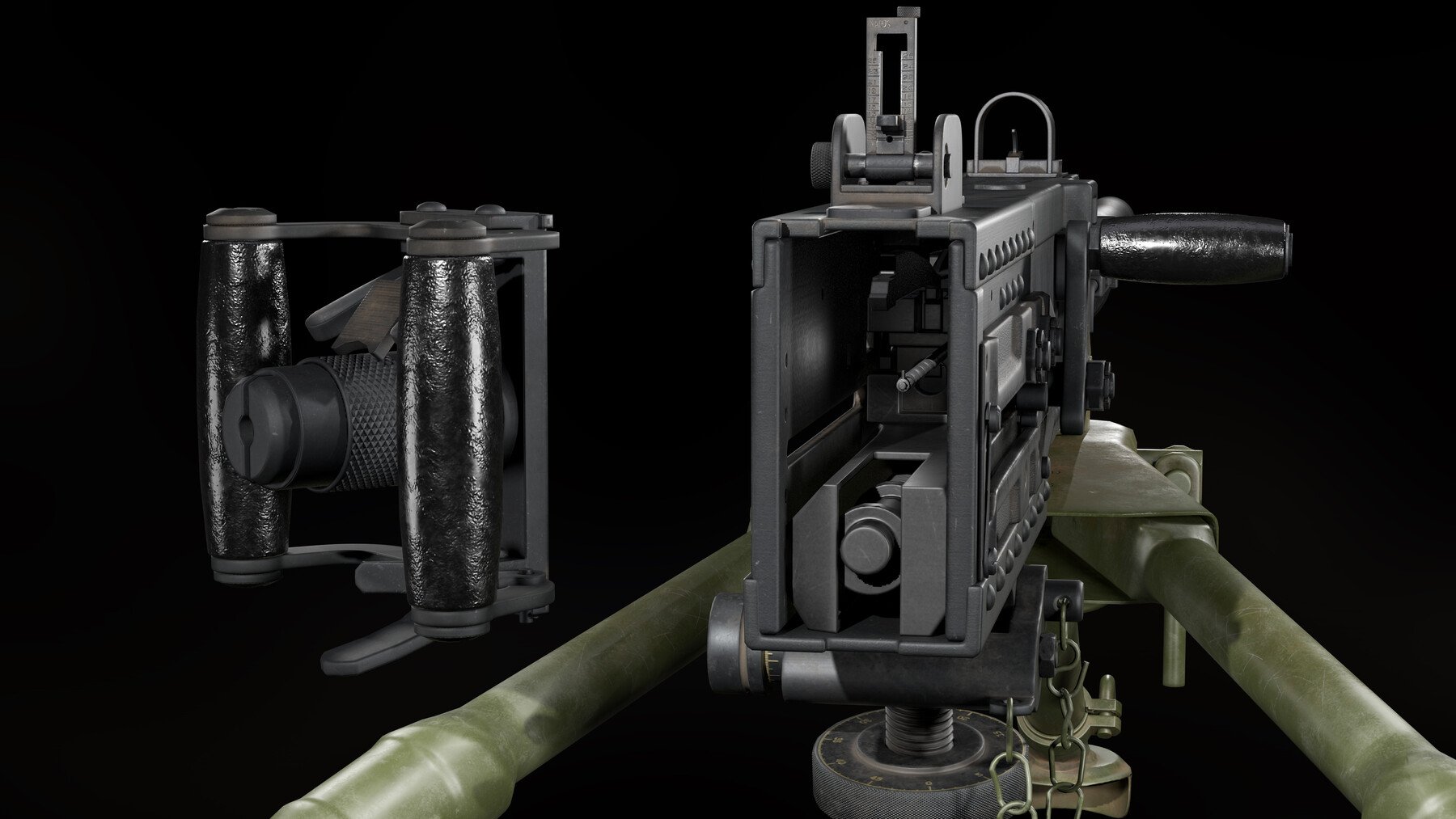 ArtStation - M2 Browning Heavy Machine Gun Lowpoly | Game Assets