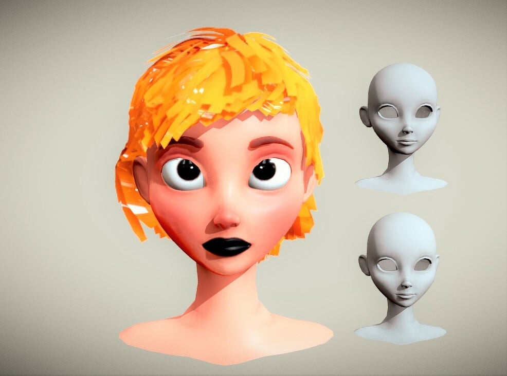 Artstation Stylized Female Head Base Mesh Resources