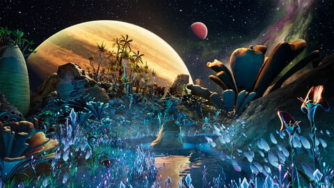 Alien Planet Fantasy Environment Grassland Plants - UE4