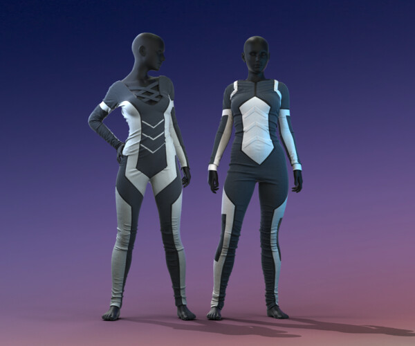 ArtStation - sci-fi women body suit 2