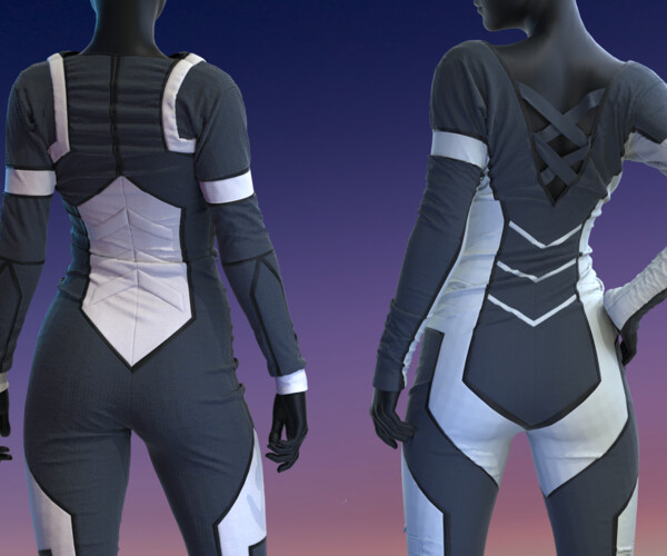 3D model Advanced Female Character 100 with Sci-fi Body Suit