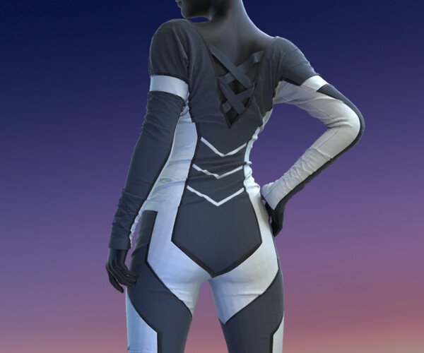 3D model Advanced Female Character 100 with Sci-fi Body Suit