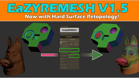 EaZyremesh Tool! A retopology plugin for Zbrush. (2019 -2022)