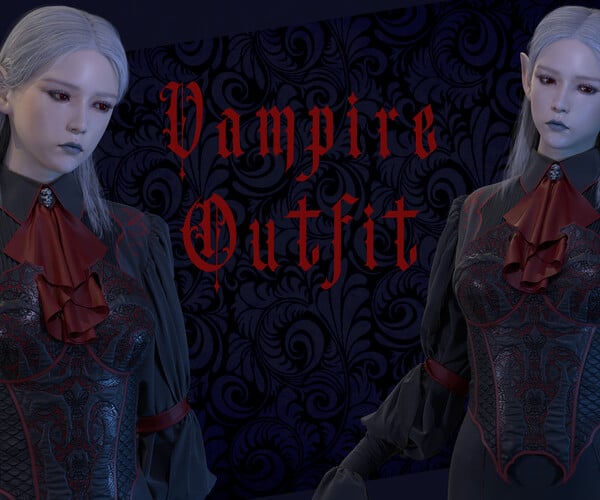 ArtStation - Vampire Outfit !2x sсaled! Clo3d/Marvelous designer Zprj ...