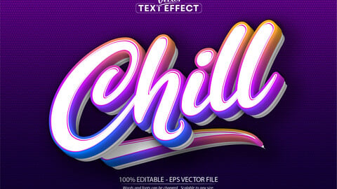 Chill text effect, minimalistic and colorful editable text style