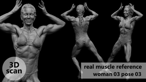 3D scan real muscleanatomy Woman03 pose 03