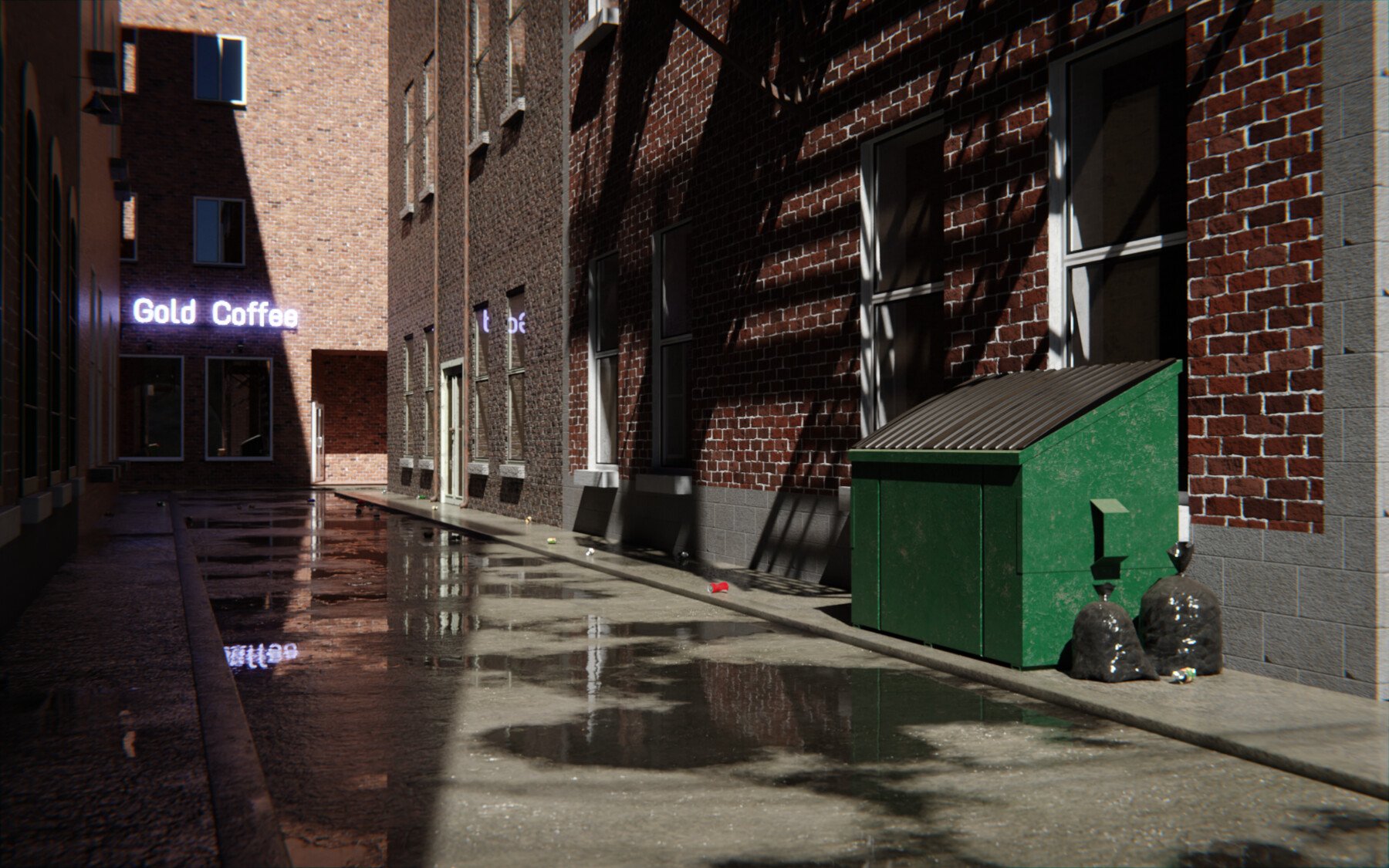 Artstation Back Alley 3d Scene Resources