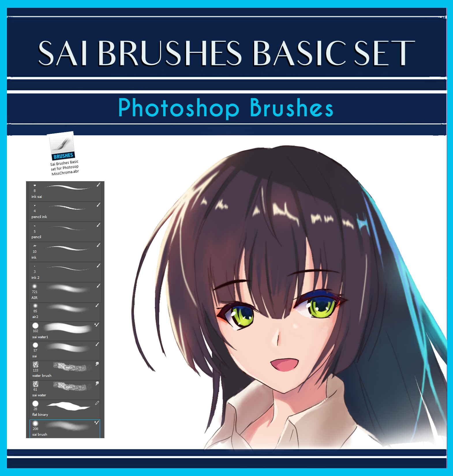 ArtStation - Paint tool Sai basic set brushes for Photoshop | Brushes