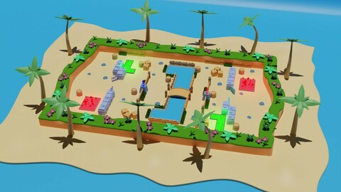3D game assets to stay alive on the island