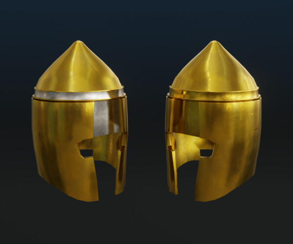 ArtStation - City Guard Golden Helmet - Gold Medieval Helmet | Game Assets