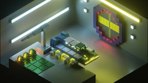 voxel space ship room