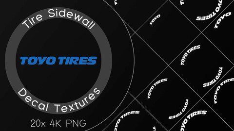 20x Toyo Tires tire sidewall 4K PNG decals
