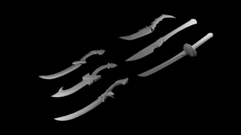 ArtStation - Low Poly Swords Models | Game Assets