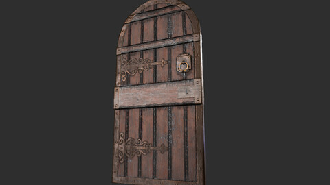 Medieval Castle Door 2 - Dungeon Door - PBR 4k Low Poly