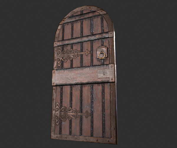 ArtStation - Medieval Castle Door 2 - Dungeon Door - PBR 4k Low Poly ...