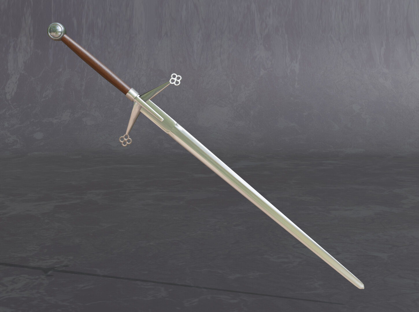 Artstation Medieval Scottish Claymore Two Handed Sword Game Assets