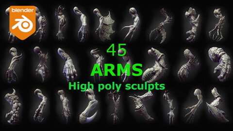 45 ARMS high poly sculpts pack