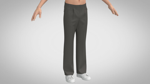 High Waist Pants, Marvelous Designer, Clo3D +fbx, obj