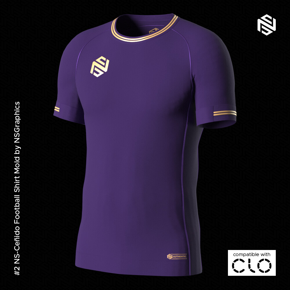 adidas Authentic Football Shirt for CLO3D-Marvelous Designer 3D model