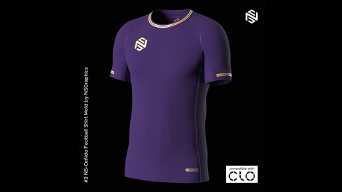 NS-Ceñido Football Shirt for CLO3D & Marvelous Designer