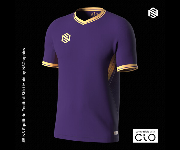 NS-Equilibrio Football Shirt for CLO3D-Marvelous Designer free 3D